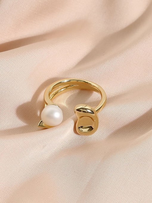 HYACINTH Brass Geometric Trend Band Ring