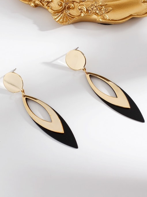 HYACINTH Copper Enamel Simple geometric Trend Korean Fashion Earrings 0