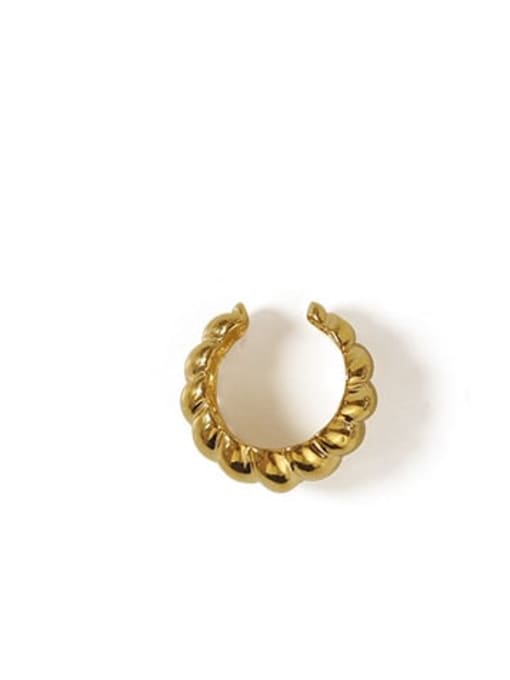 golden Brass Geometric Hip Hop Clip Earring