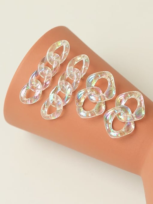 Five Color Brass Acrylic Geometric Minimalist Drop Earring 0