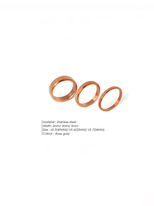 rose gold Wide 2mm 25128 Titanium  Round Geometric Minimalist Band Ring