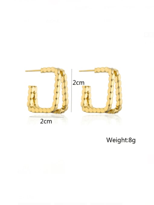 AOG Brass Geometric Minimalist Stud Earring 2