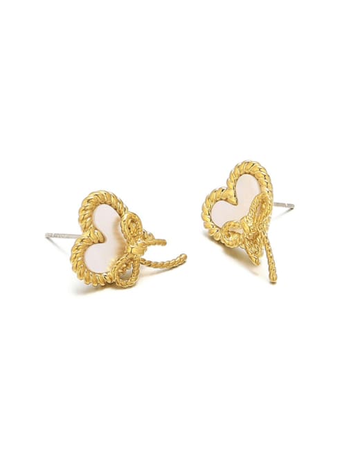 ACCA Brass Shell Heart Minimalist Stud Earring 2