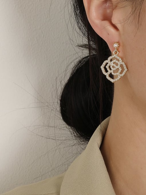 HYACINTH Brass Imitation Pearl Geometric Bohemia Hook Trend Korean Fashion Earring 1