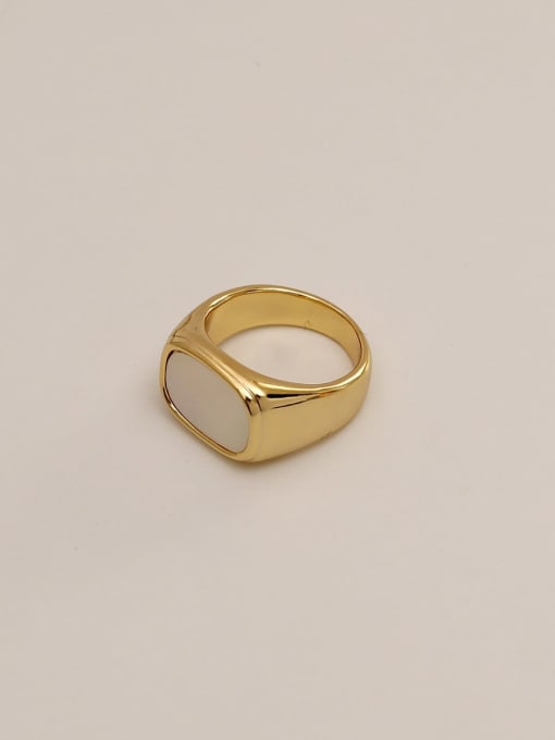 14k gold Brass Shell Geometric Vintage Band Fashion Ring