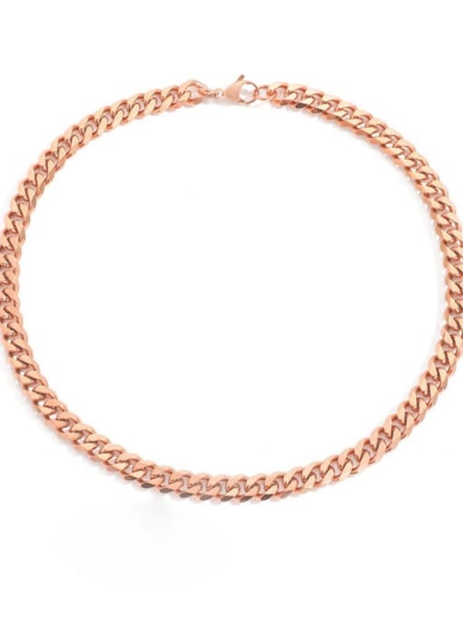 Rose Gold 8mm 50cm Stainless steel Geometric Vintage Hollow  Geometric  Chain Necklace