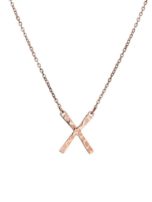 Rose gold Stainless steel Letter Minimalist Necklace
