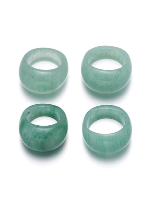 Five Color Jade Geometric Minimalist Band Ring 3