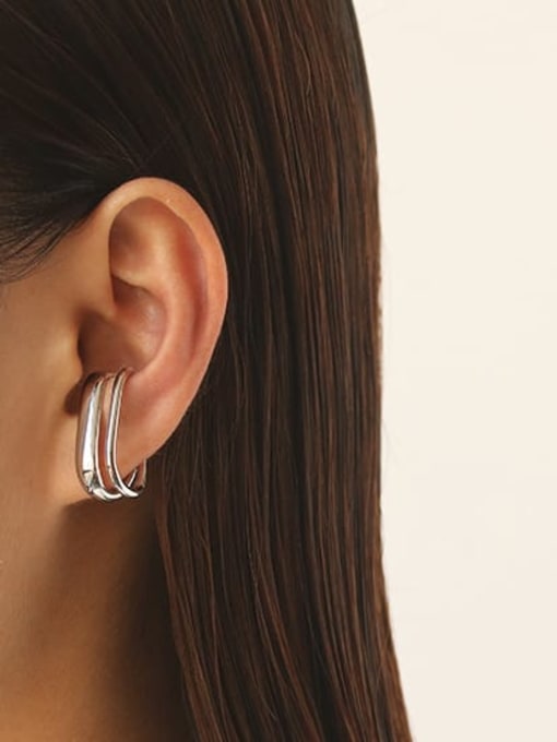 ACCA Brass Hollow Geometric Minimalist Single Earring 1