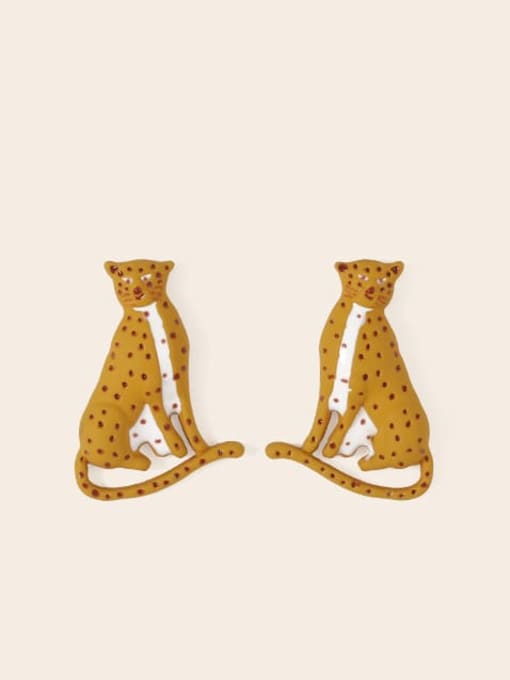 Leopard Earrings Alloy Enamel Leopard Cute Stud Earring