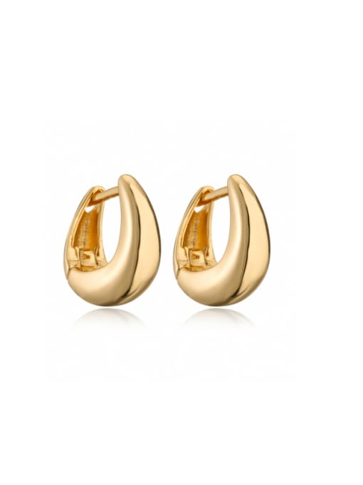 AOG Brass Geometric Minimalist Huggie Earring 0