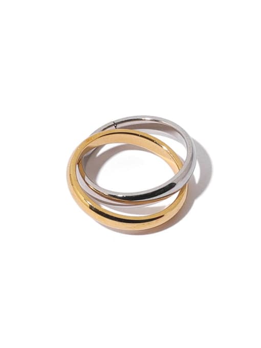 ACCA Titanium Steel Geometric Minimalist Stackable Ring 0