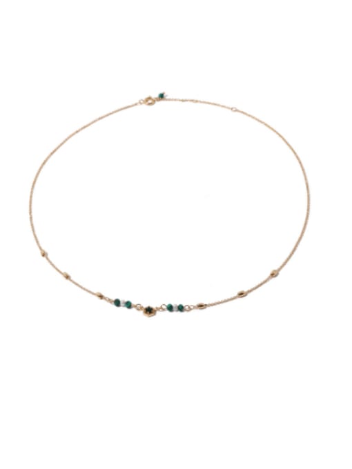 Five Color Brass Natural Stone Irregular Hip Hop Necklace