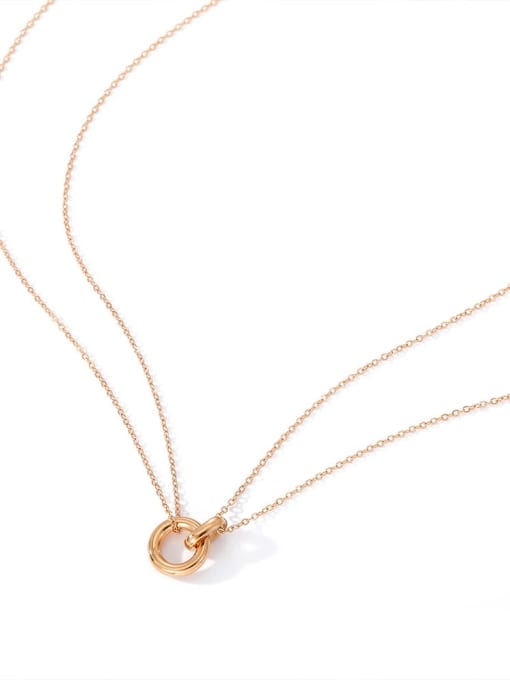 Rose gold Stainless steel Round Minimalist Multi Strand Necklace
