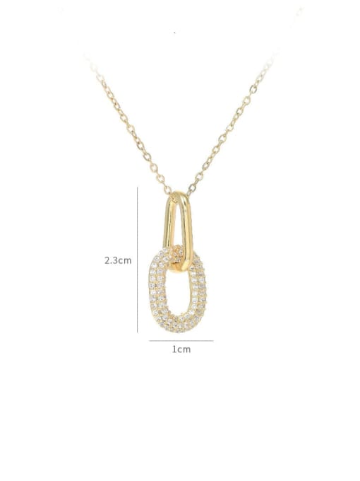 YOUH Brass Cubic Zirconia Geometric Dainty Necklace 3