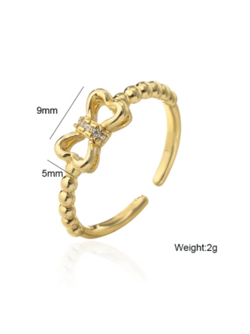 AOG Brass Cubic Zirconia Heart Minimalist Band Ring 1
