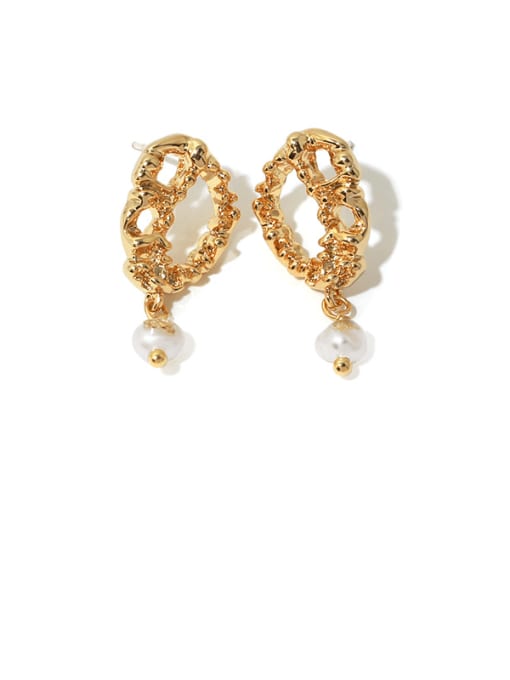 pearl earrings Brass Imitation Pearl Geometric Hip Hop Drop Earring