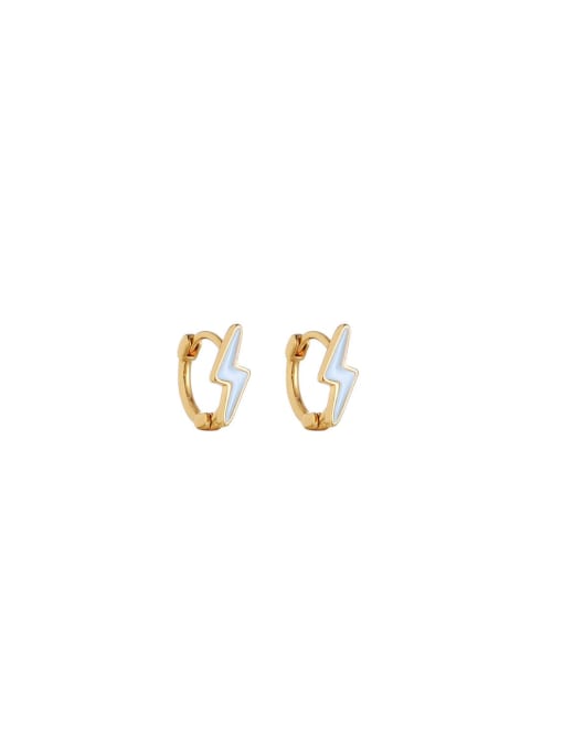Five Color Brass Enamel Geometric Dainty Stud Earring 0