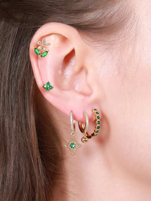 COLSW Brass Cubic Zirconia Animal Cute Huggie Earring