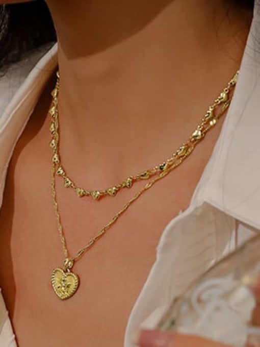 ACCA Brass Cubic Zirconia Heart Vintage Necklace 1