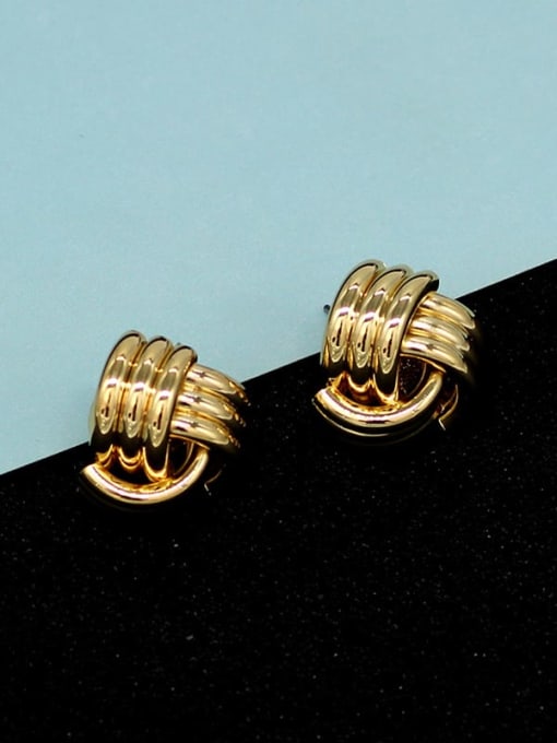 18K gold Copper Irregular Minimalist Stud Trend Korean Fashion Earring