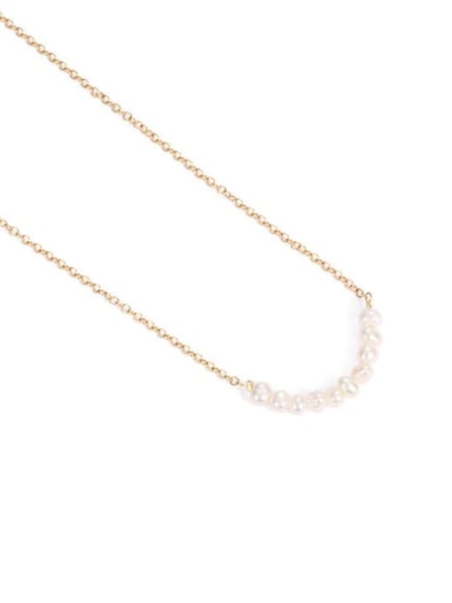 Pearl Necklace Brass Imitation Pearl Geometric Minimalist Necklace