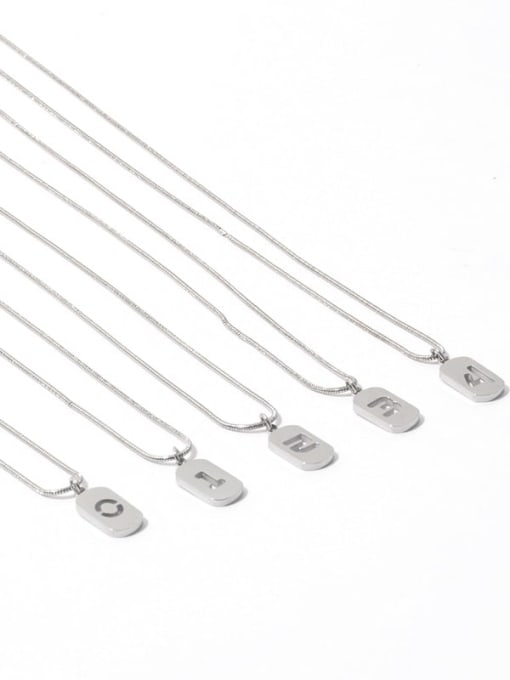 TINGS Titanium Steel Number Minimalist Necklace 0