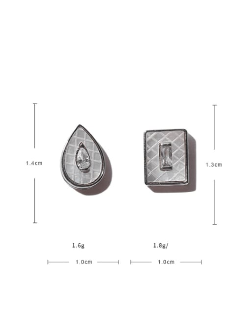 ACCA Brass Cubic Zirconia Water Drop Minimalist Stud Earring 3