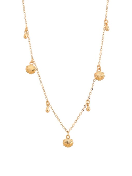 golden Brass Shell  shape Vintage Necklace