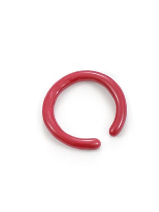 Rose red oil drop (slightly adjustable) Zinc Alloy Enamel Geometric Minimalist Band Ring