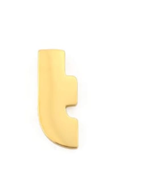 T Ony One Titanium smooth Letter Minimalist Stud Earring(single only one )