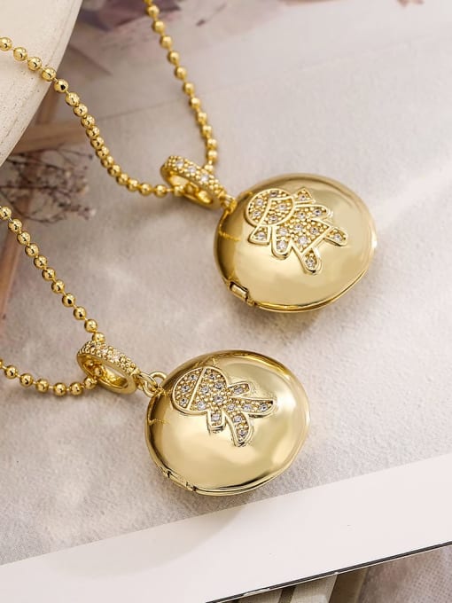 AOG Brass Cubic Zirconia Heart Dainty Necklace 1