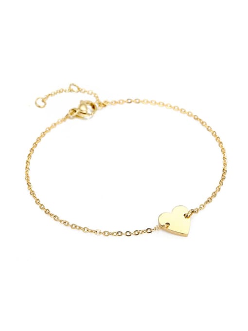 golden Stainless steel Heart Minimalist Bracelet