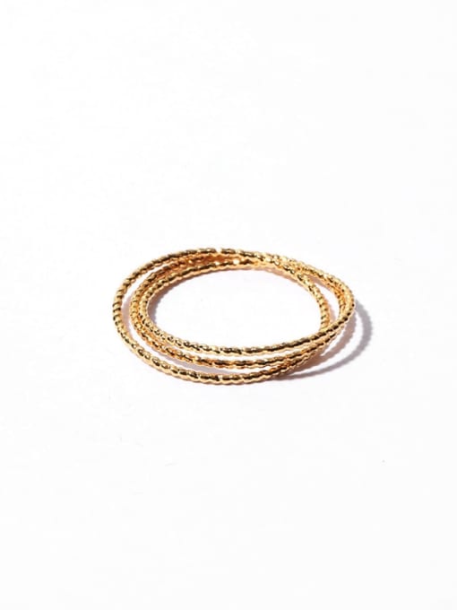 TINGS Brass Line Round Minimalist Stackable Ring 2