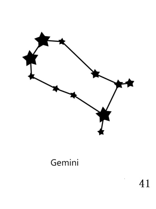 41 Gemini Stainless steel Constellation Minimalist Geometric  Pendant Necklace
