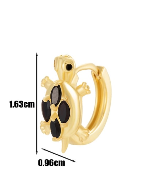 2 # Golden -- Single Brass Cubic Zirconia Animal Trend Single Earring