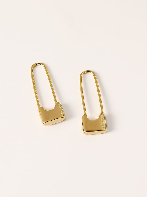 HYACINTH Brass Geometric Minimalist Hook Trend Korean Fashion Earring 3