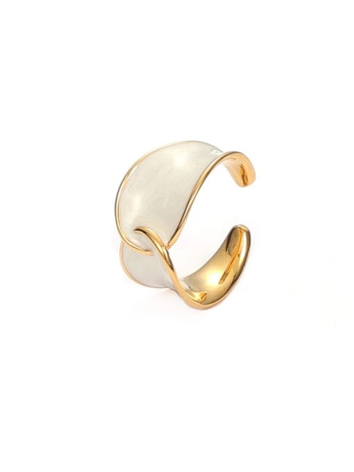 Oil dripping ring Brass Enamel Geometric Vintage Band Ring
