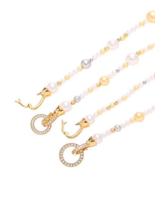 ACCA Brass Imitation Pearl Irregular Minimalist Beaded Necklace 4