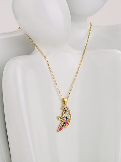 AOG Brass Enamel Bird Vintage Necklace 3