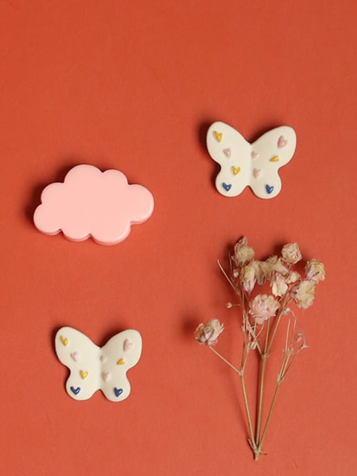 Five Color Alloy Enamel Butterfly Cute Stud Earring