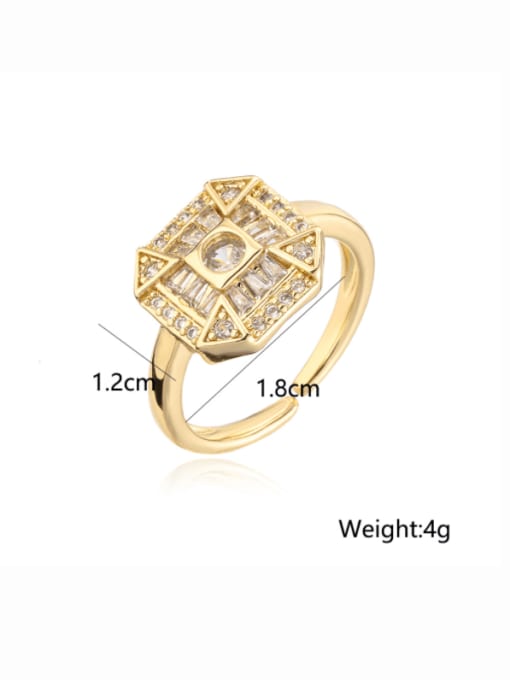 AOG Brass Cubic Zirconia Square Vintage Band Ring 3