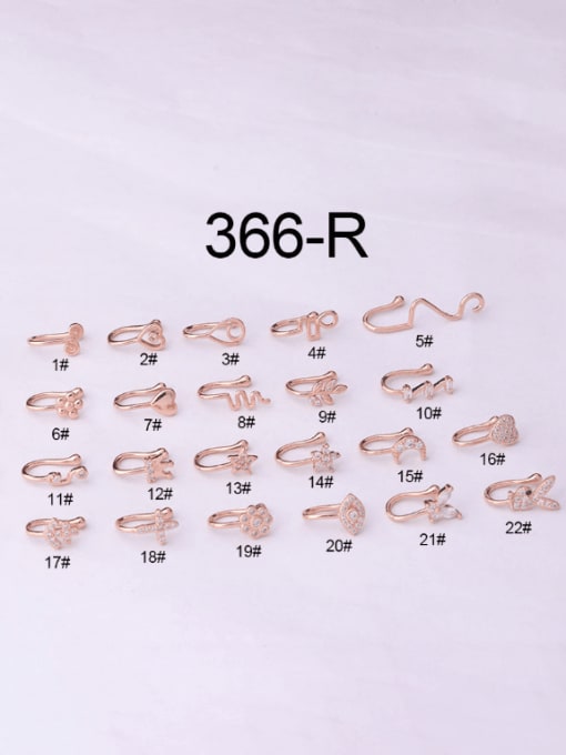 rose gold Titanium Steel Cubic Zirconia Heart Hip Hop Clip Earring(Single Only One)