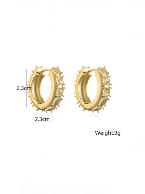 AOG Brass Cubic Zirconia Geometric Minimalist Huggie Earring 2