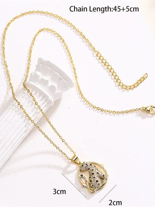 AOG Brass Cubic Zirconia Leopard Vintage Necklace 2