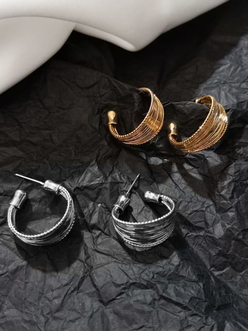 HYACINTH Copper Geometric Vintage Stud Trend Korean Fashion Earring 3
