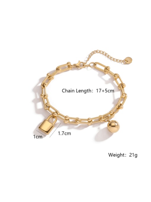 31788 Titanium Steel Geometric Minimalist Hollow Chain Bracelet