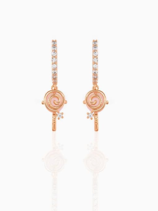 Rose Gold lollipop Brass Opal Irregular Cute Stud Earring