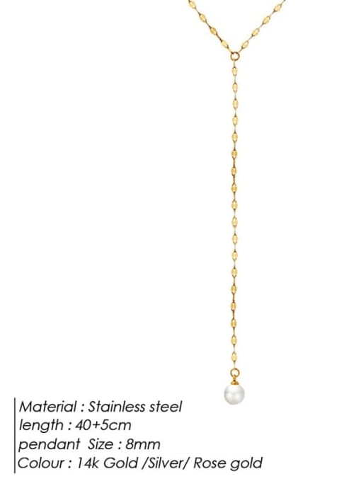 Desoto Titanium Steel Tassel Minimalist Lariat Necklace 2