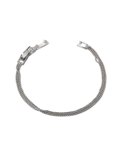 Platinum Brass Geometric Minimalist  Multi-layer thin chain  Bracelet